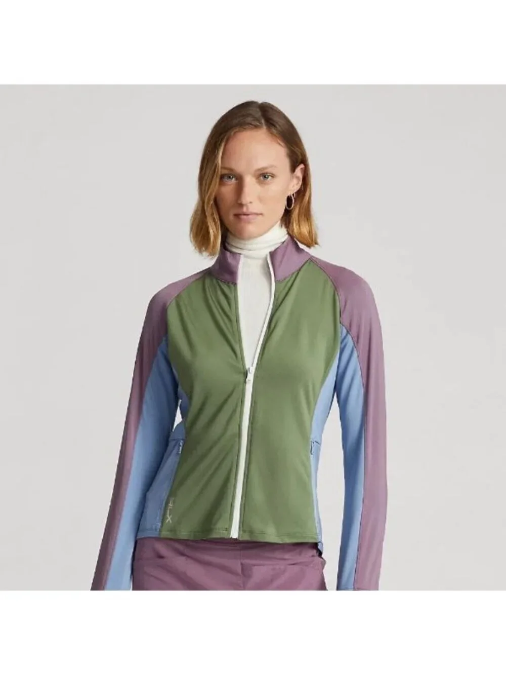 RLX Golf Ralph Lauren Women's XXS Color-Blocked Jersey Full-Zip Jacket NWT $168